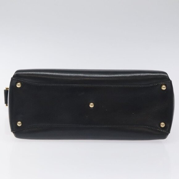 GUCCI Hand Bag Leather Navy Gold 000 1448 1269 Auth am8346 - Picture 6 of 14